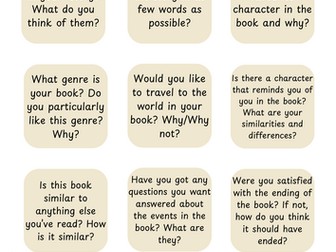 Book Talk Question Prompts