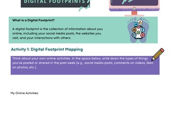 Understanding Digital Footprints Worksheet