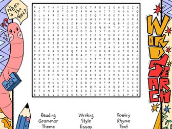 English Language Arts Word Search Puzzle Worksheet Activity