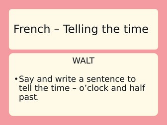 French Time - O'clock - Half past - Quelle heure est-il?