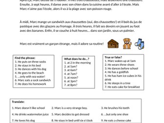 Crazy daily routine reading in French