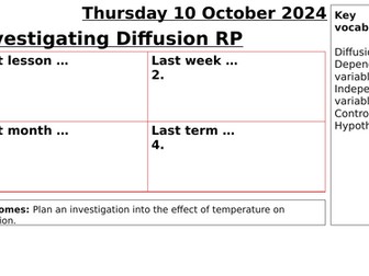 Investigating Diffusion and Temperature