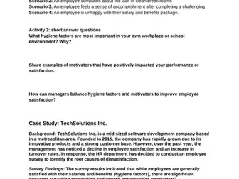 Hertzberg 2 Factor Theory  - theory of motivation