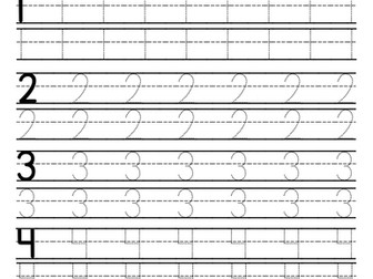 printable number tracing worksheets 1 to 5
