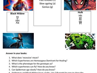 Super Alleles Inheritance Worksheet, Punnett Squares