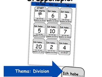 Ich habe, wer hat? Kartenspiel Thema: Division (Mathematik)
