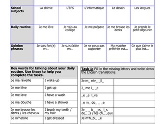 Typical school day and perfect tense deliberate practice