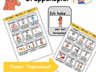 Ich habe, wer hat? Kartenspiel Thema: Tagesablauf