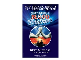 BLOOD BROTHERS REVISION GUIDE WITH LIVE THEATRE SECTION.