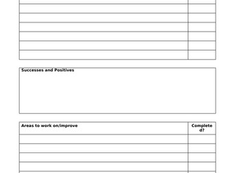 Teacher Pupil Feedback sheet - GCSE or A Level Art