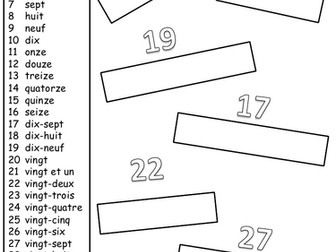 French Numbers 0-31 Worksheets