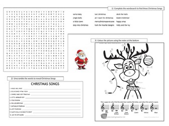 Christmas Music Cover Worksheet