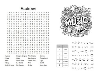 Music Cover Worksheet