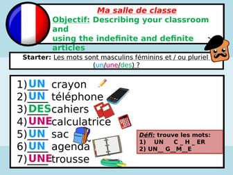 French In my classroom there is