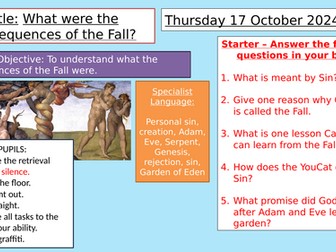 Y8: KS3 CATHOLIC RED: Creation and Covenant - Consequences of the Fall and Original SIn