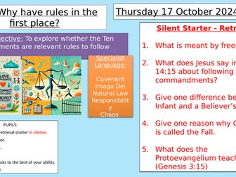 Y8: KS3 CATHOLIC RED: Creation and Covenant - Why have rules? Is the Decalogue still relevant today?