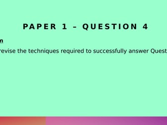 Edexcel GCSE English Language Paper 1 - Question 4 Evaluation