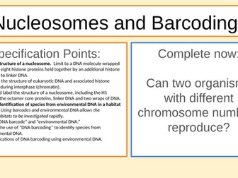 Nucleosomes and Genetic Barcoding IB HL Biology