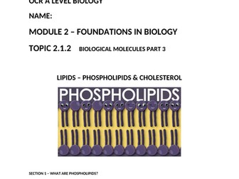 OCR A LEVEL BIOLOGY A H420  PHOSPHOLIPIDS