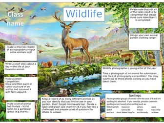 Wildlife topic homework