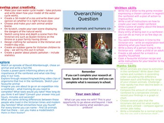 Rainforest and Victorians homework