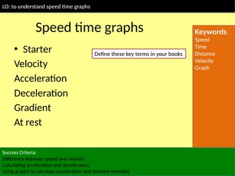 Speed time graphs