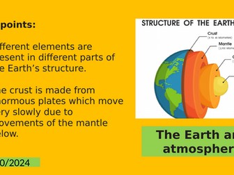 The Earth (structure, rock cycle, weathering and erosion)