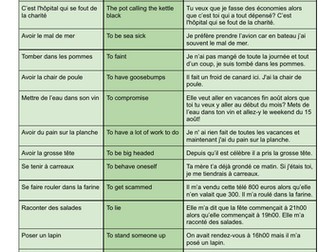 les expressions idiomatiques