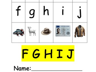 FGHIJ - Alphabet Initial Sounds Booklet