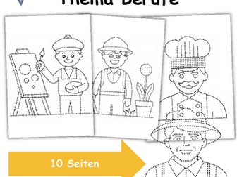 Prickelbilder / Fensterbilder Thema Berufe - Grundschule - Bastelvorlagen