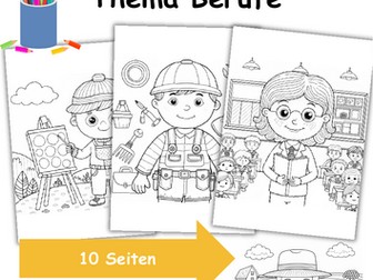 Ausmalbilder Thema Berufe - Grundschule - Bastelvorlagen