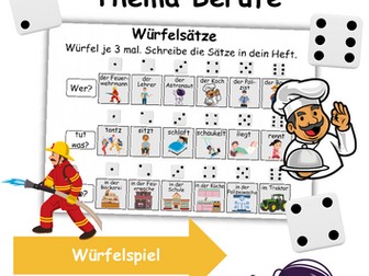 Würfelsätze / Würfelspiel Berufe - Deutsch/DaF/DaZ - Wortspiel