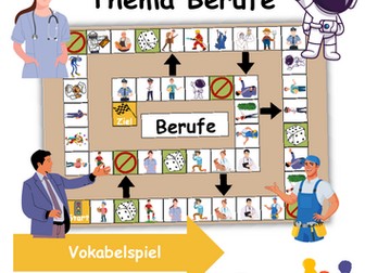 Brettspiel Berufe Wortschatzspiel Grundschule DaZ/DaF/Deutsch
