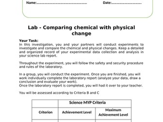 Lab - Physical and chemical changes