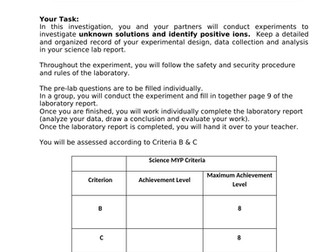 Lab - Identifying ions