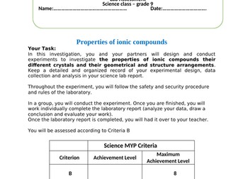 Lab - Ionic compounds chemical properties