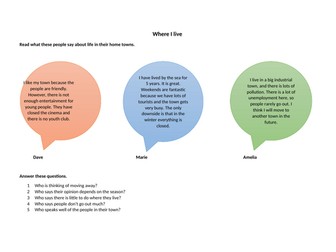 ESL GCSE - Where I live