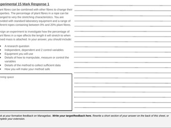 MYP Bio Experimental Response Questions