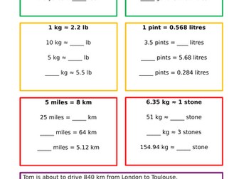 Unit conversions (metric and imperial)