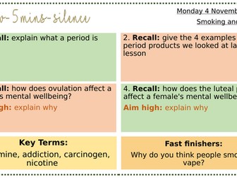 PSHE- KS3- Smoking and Vaping