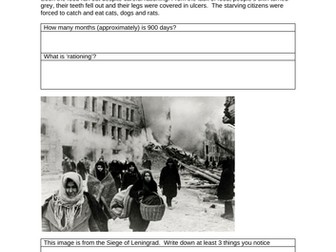 GCSE English Non Fiction Comprehension WW2 Siege of Leningrad Lena's Diary