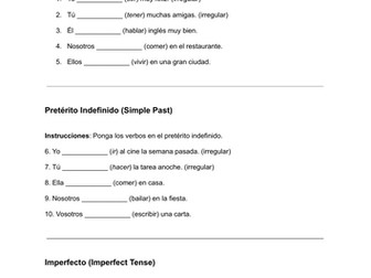 SPANISH GRAMMAR TEST 75 QUESTIONS