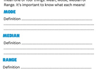 Averages Warm Up Activity - GCSE FS for AP Learners/Secondary Learners