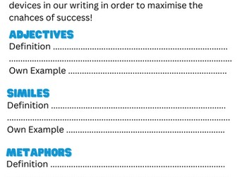 Decriptive Writing - GCSE English Language for AP Learners/SEN/Secondary