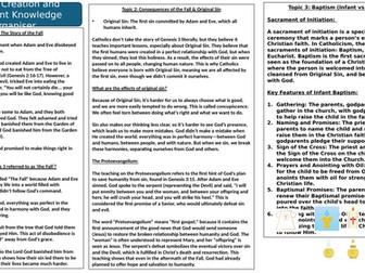 Y8: KS3 CATHOLIC RED: Creation and Covenant - Knowledge Organiser and Revision Mat