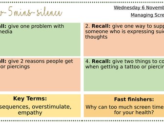 PSHE-KS3- Managing Screen Time