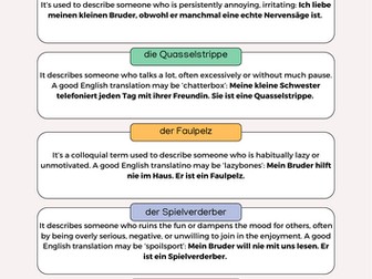 Idioms for Identity and relationships