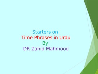 Starters on Time Phrases in Urdu