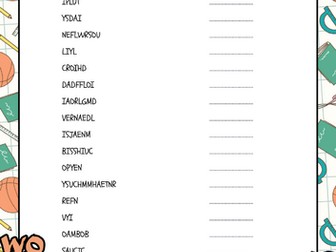 Flowers and Plants - Word Scramble No Prep Activity Printable Worksheet