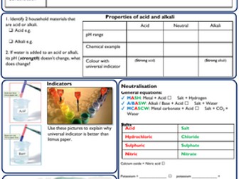 ISEB Chemistry 11+ and 13+ knowledge organisers and knowledge retrievers